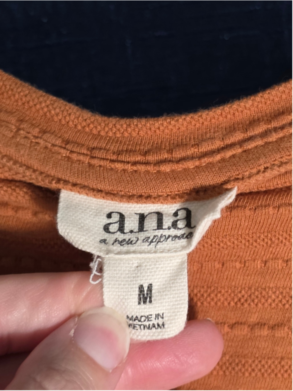 Women's ana Long Sleeve Textured Tee, Size M, Orange autumn fall cozy - Picture 2 of 3